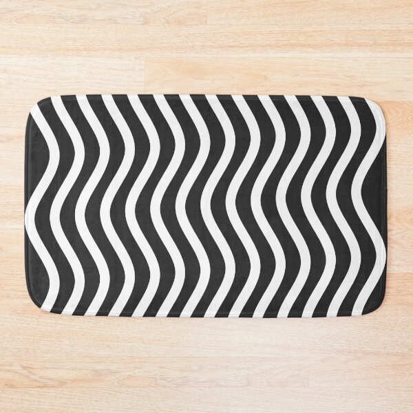 Item preview, Abstract Wavy Lines in White on Black Background designed and sold by JuneJournal.