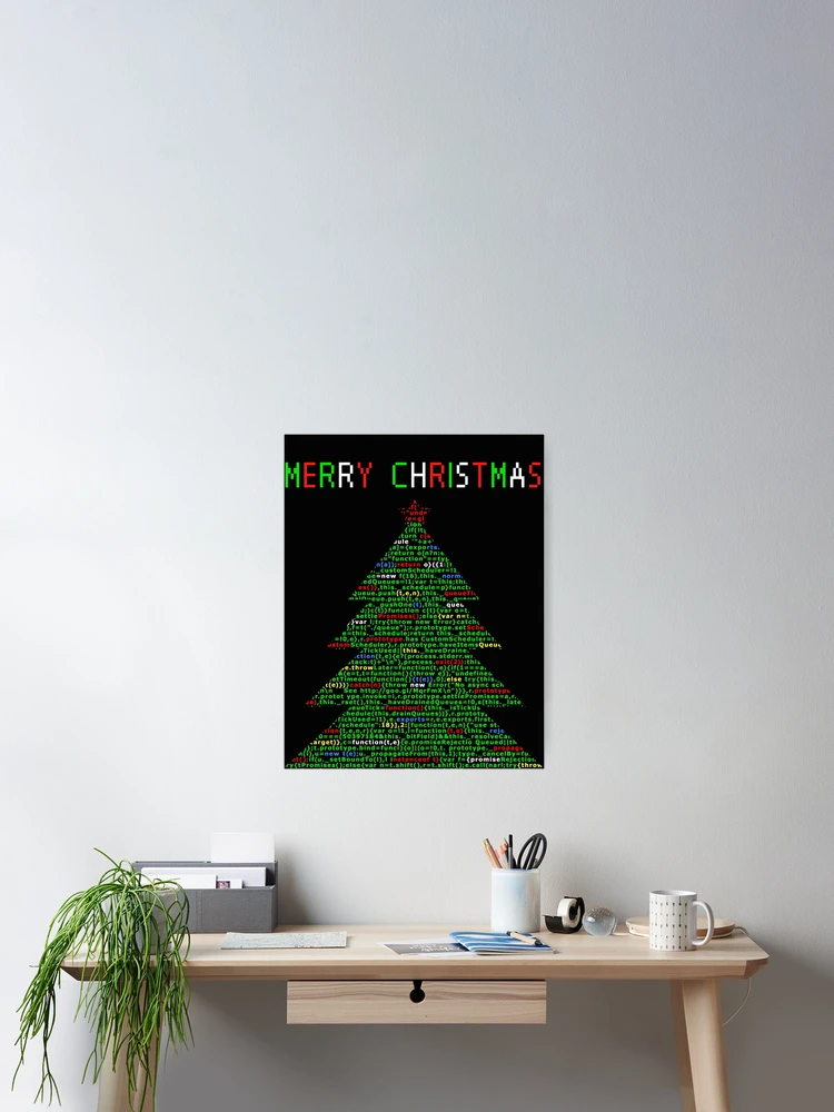 Thumbnail 2 of 3, Poster, Christmas tree code, javascript code christmas. designed and sold by T-Look.
