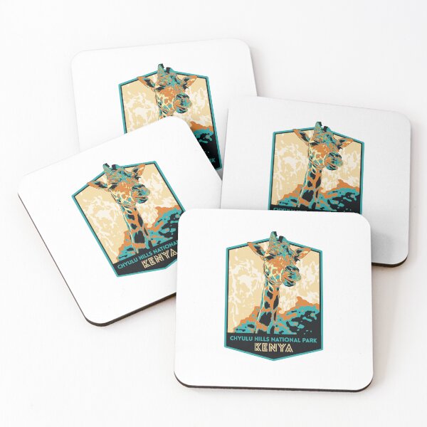 Item preview, Chyulu Hills national park Kenya Africa vintage travel decal, african giraffe designed and sold by Lemomo-zoo.