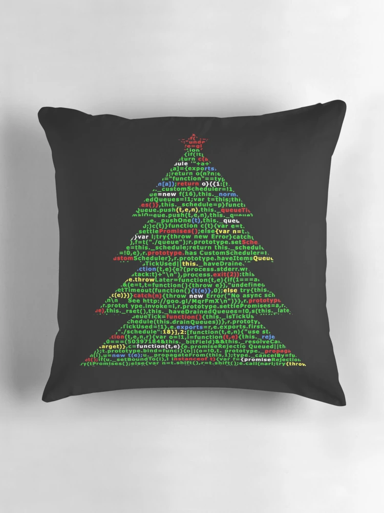 Thumbnail 3 of 4, Pillow, Christmas tree code, javascript code designed and sold by T-Look.