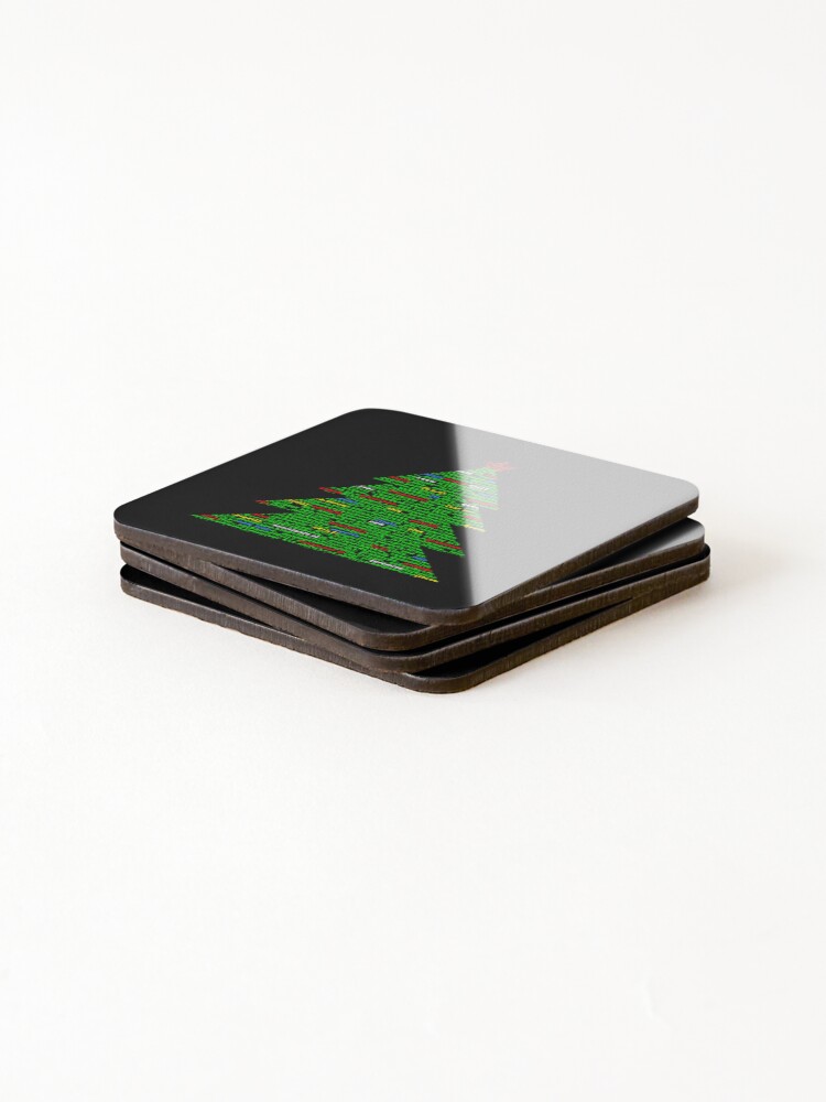 Thumbnail 4 of 5, Coasters (Set of 4), Christmas tree code, javascript code designed and sold by T-Look.