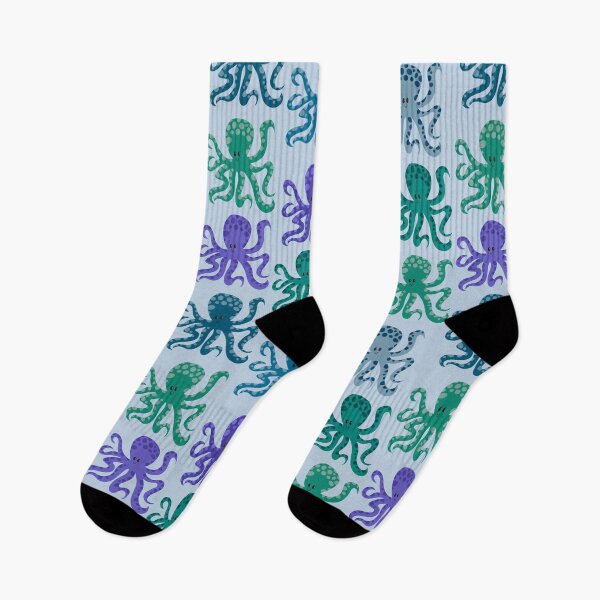 Item preview, A Consortium of Octopuses - light blue background designed and sold by Shiny Happy World.