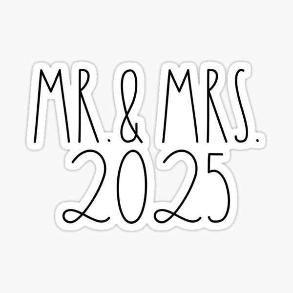 "Mr. and Mrs. 2025 Rae Dunn Inspired Farmhouse" Sticker for Sale by