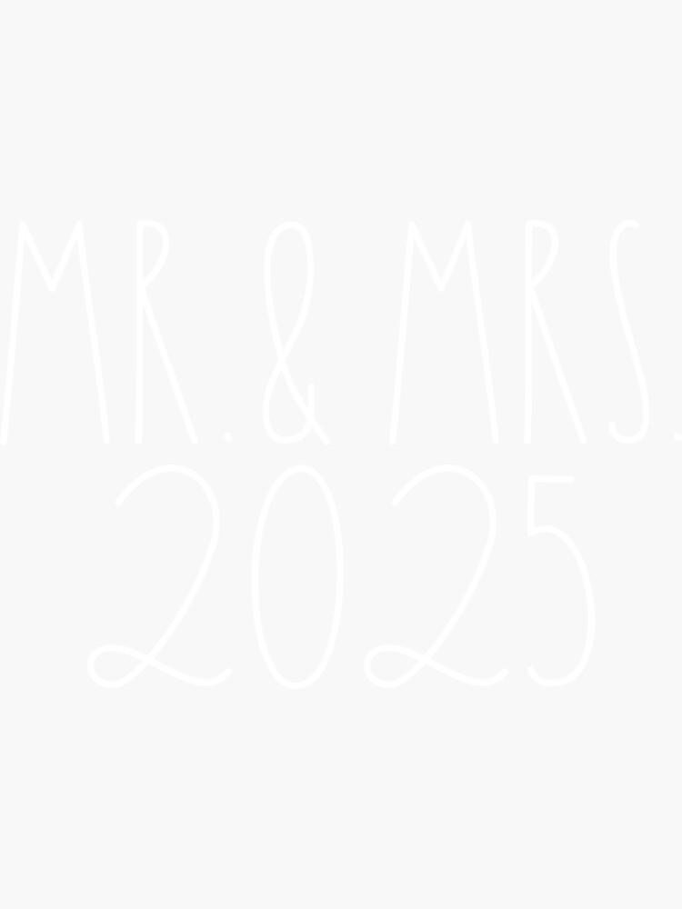 "Mr. and Mrs. 2025 White Rae Dunn Inspired Farmhouse" Sticker for Sale