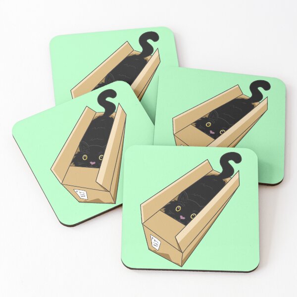 Item preview, Black Cat Hiding In Box - Cute Cat designed and sold by mikeymadness.