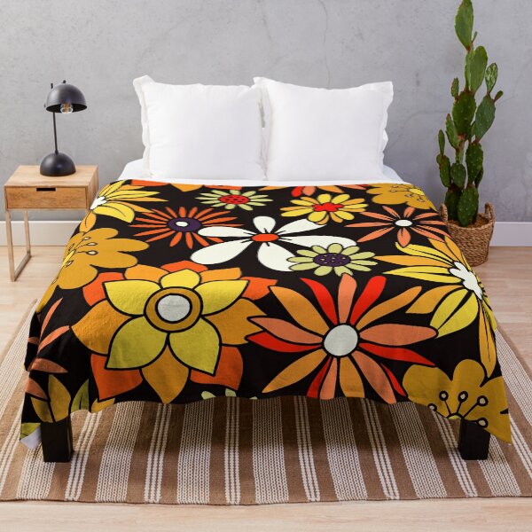 Item preview, Retro 1960's Orange, Yellow And Red Flower Pattern designed and sold by DEC02.