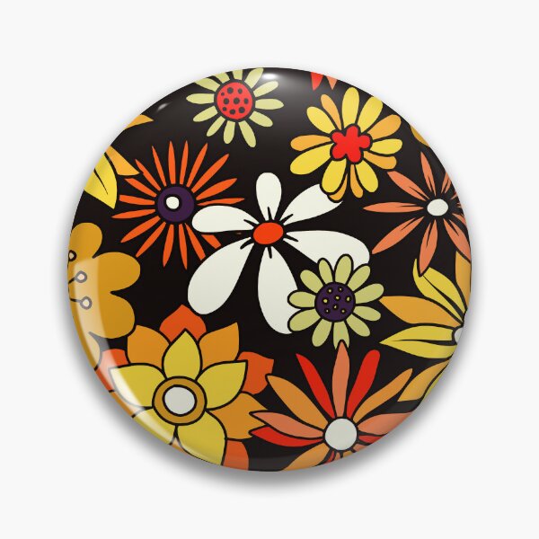 Item preview, Retro 1960's Orange, Yellow And Red Flower Pattern designed and sold by DEC02.