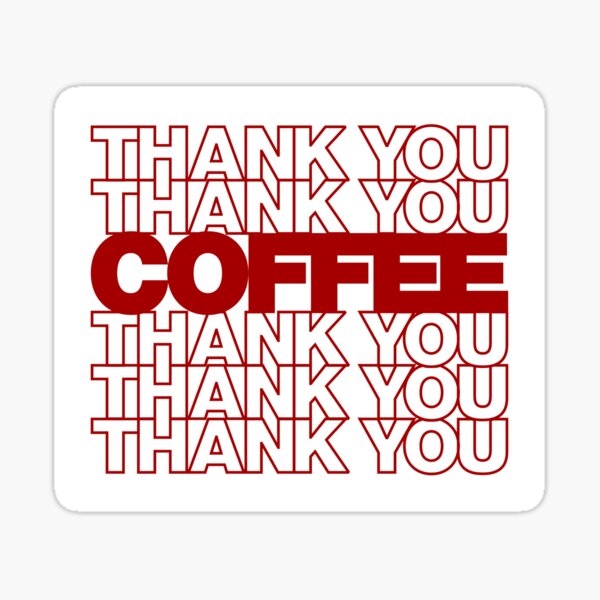 Thank You Bag Coffee Sticker
