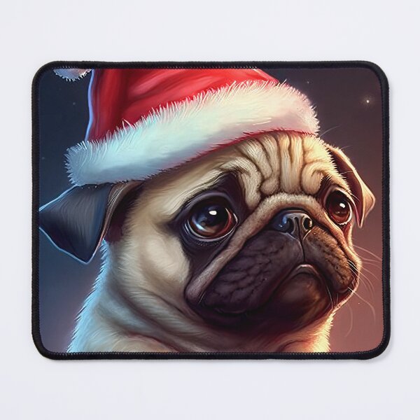 Item preview, Pug Puppy Dog Santa Claus designed and sold by MasartDesigns.