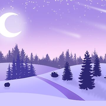 Winter Moon Sticker for iOS & Android