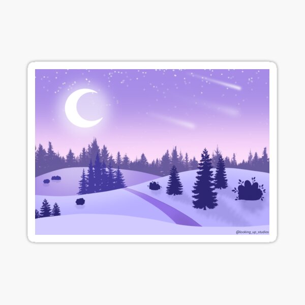 Winter Moon Sticker for iOS & Android