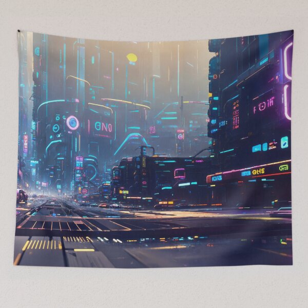 Item preview, Cyberpunk City Avenue designed and sold by Binary-Ko.