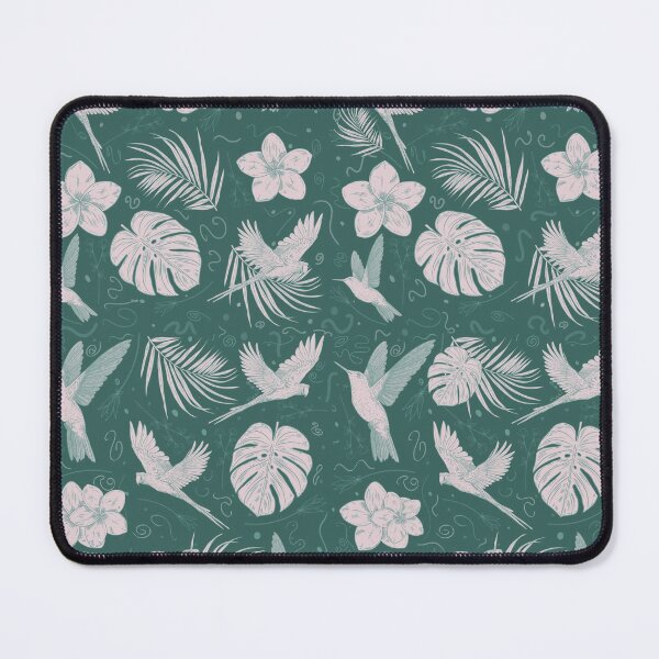 Item preview, Tropical Birds & Flora Endless Pattern Green designed and sold by quirkycounselor.