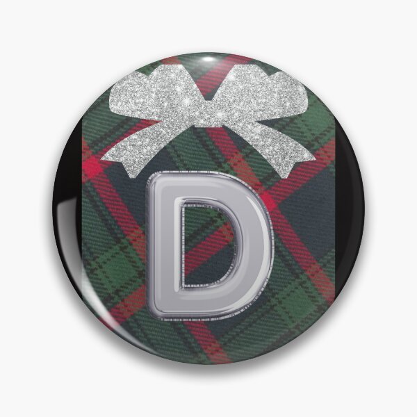 Item preview, Glorious Red and Green Plaid with  Glittering Bow and Puff Initial-D designed and sold by SunMoonBeyond.