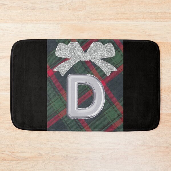Item preview, Glorious Red and Green Plaid with  Glittering Bow and Puff Initial-D designed and sold by SunMoonBeyond.