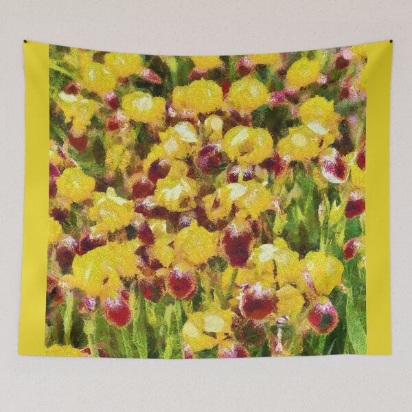 Item preview, Yellow & maroon Irises - painted designed and sold by PhotosByHealy.