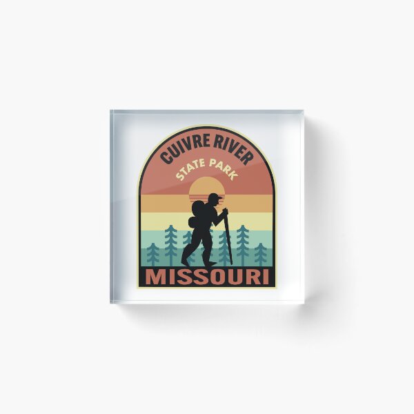 Aperçu de l'œuvre Cuivre River State Park Missouri Retro Hiking créée et vendue par HalpinDesign.