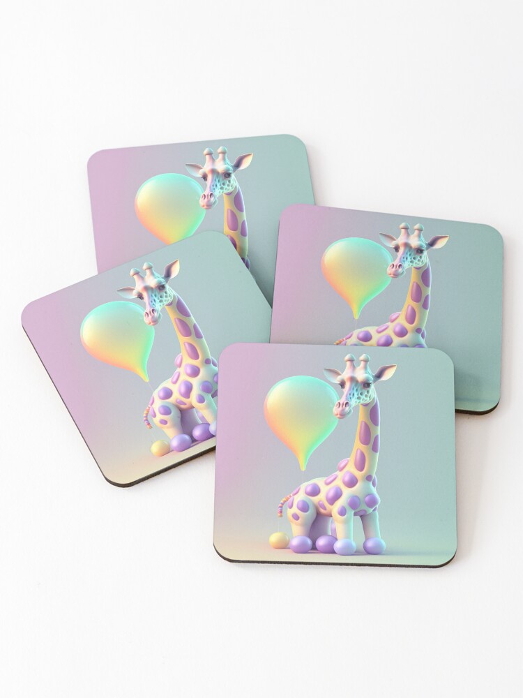 Thumbnail 1 von 5, Untersetzer (4er Set), giraffe designt und verkauft von MrUtDesign.