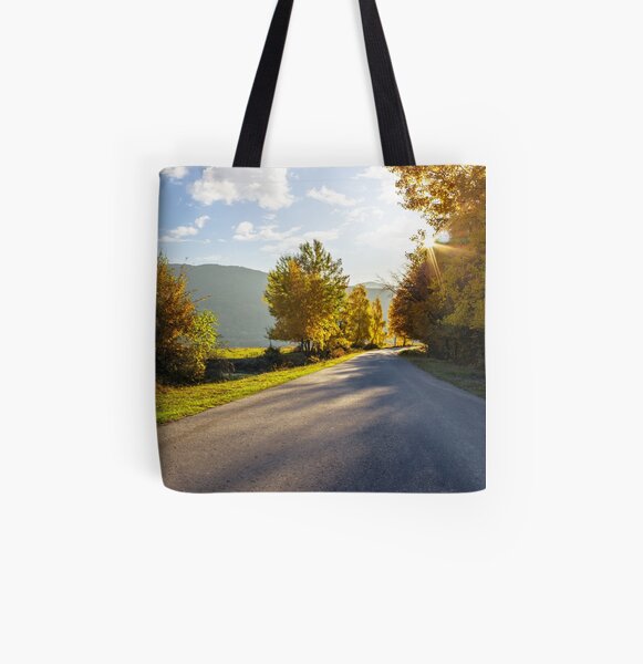 road going to mountains All Over Print Tote Bag