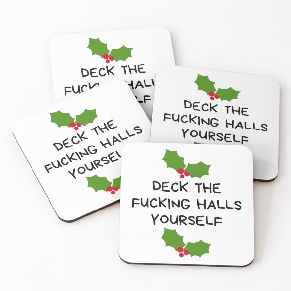 Item preview, Christmas Humor. Rude, Offensive, Inappropriate Christmas Card. Deck The Fucking Halls Yourself designed and sold by That Cheeky Tee.