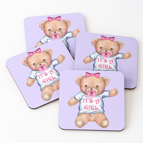 Item preview, It's A Girl Teddy Bear with Pacifier designed and sold by Deborah Camp.