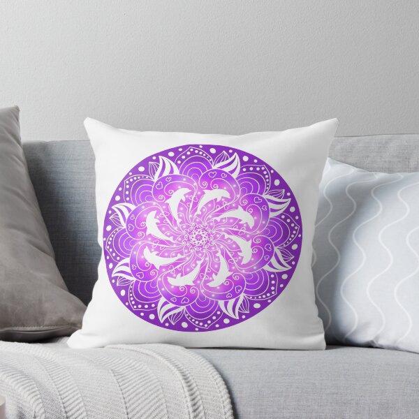 Item preview, Mandala dolphin purple white designed and sold by magicmandy.