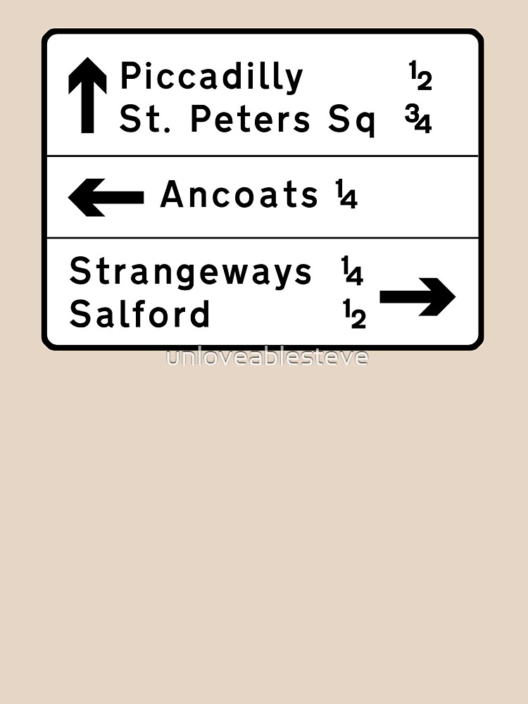 Manchester street sign, roads to Ancoats, Piccadilly, etc. by unloveablesteve