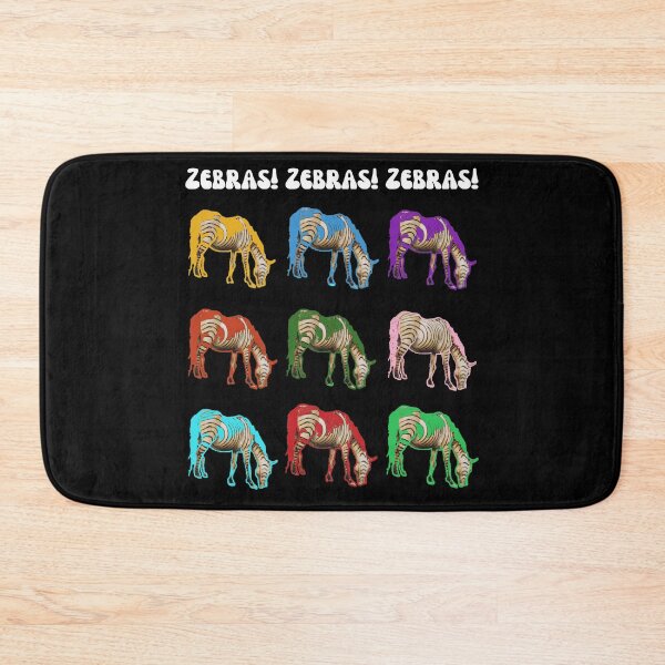 Item preview, Zebras! Zebras! Zebras! With a Patchwork of multi-color Zebras grazing. Including Sticker Pack. designed and sold by Cowboy Folly.