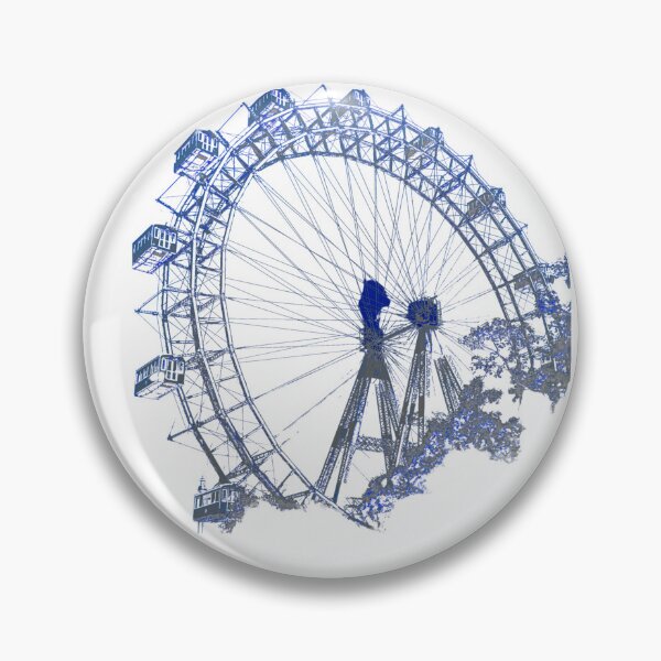 Artikelvorschau, Wiener Riesenrad im Prater, Wahrzeichen von Wien, Österreich in blau grau entworfen und verkauft von karlsageder.