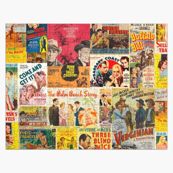 Classic movies: Actor Joel McCrea movie posters Jigsaw Puzzle