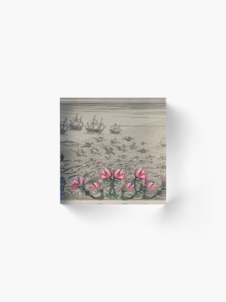 Alternate view of Woman Watching Sea Creatures Acrylic Block
