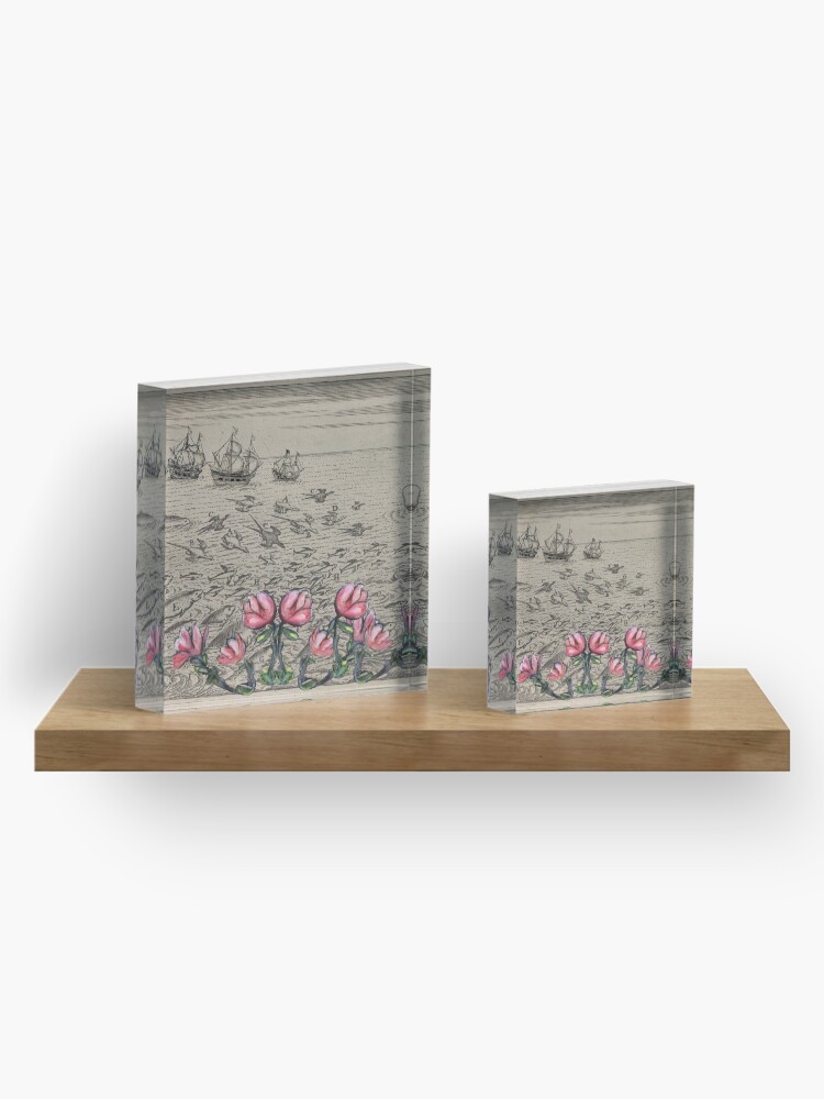 Alternate view of Woman Watching Sea Creatures Acrylic Block