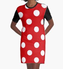 Red and White polka dots | Halloween Outfit Graphic T-Shirt Dress