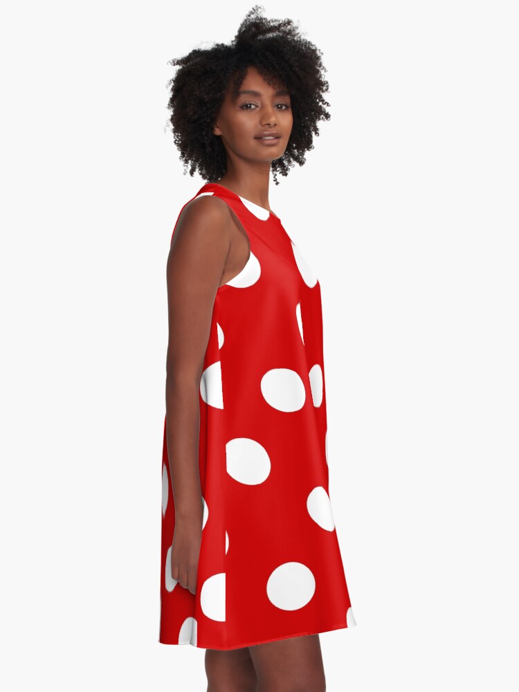 Alternate view of Red and White polka dots | Halloween Outfit A-Line Dress