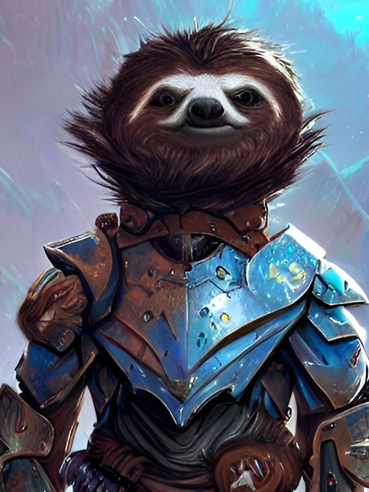 Aperçu 4 sur 4. Coque iPhone avec l'œuvre AI Generated Art, War Sloth créée et vendue par RabbitHoleMI.