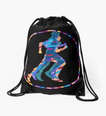 Runner in Motion Drawstring Bag