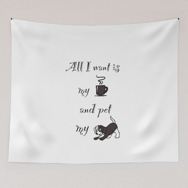 Aperçu de l'œuvre Tout ce que je veux, c'est du café et un chien créée et vendue par RTMTSHIRTS.