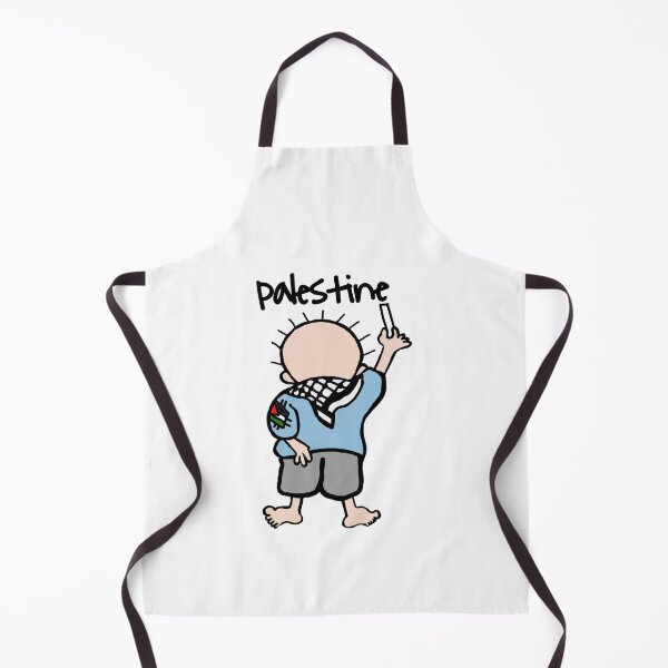 Item preview, A picture of Handala writing the name of Palestine designed and sold by Weirdfeeling.