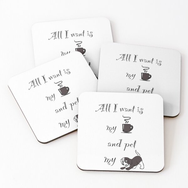 Aperçu de l'œuvre Tout ce que je veux, c'est du café et un chien créée et vendue par RTMTSHIRTS.