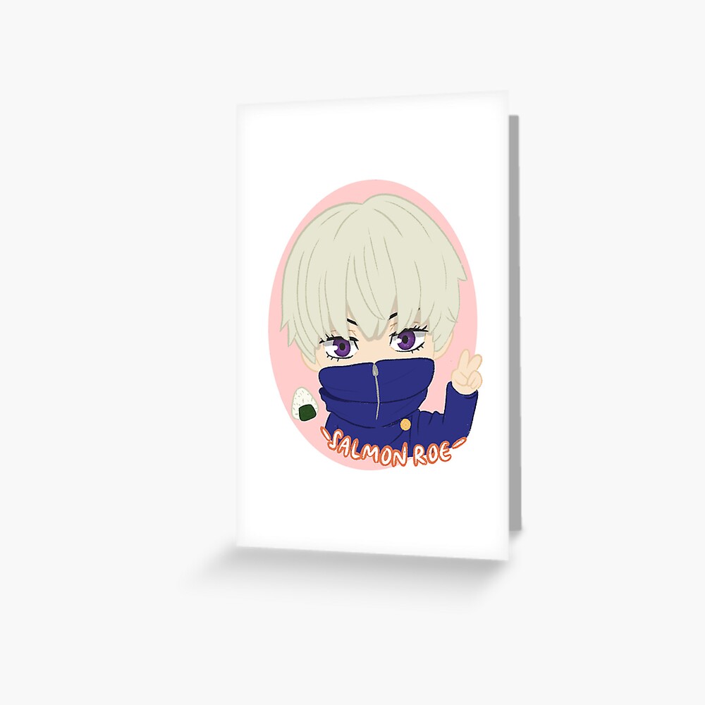"Toge Inumaki Jujutsu Kaisen "Salmon Roe" Sticker" Greeting Card for