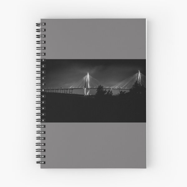 Item preview, Charleston Ravenel Bridge at Night  in Black and White designed and sold by nbrandsberg.