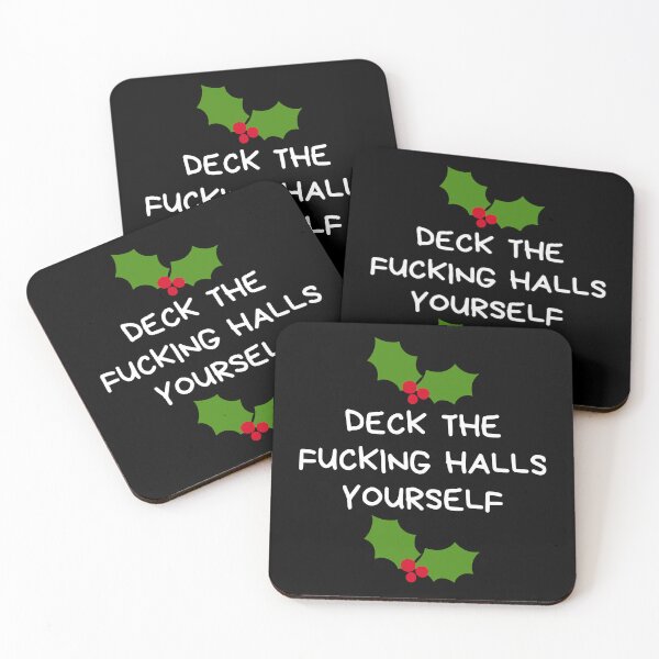 Item preview, Christmas Humor. Rude, Offensive, Inappropriate Christmas Card. Deck The Fucking Halls Yourself designed and sold by That Cheeky Tee.