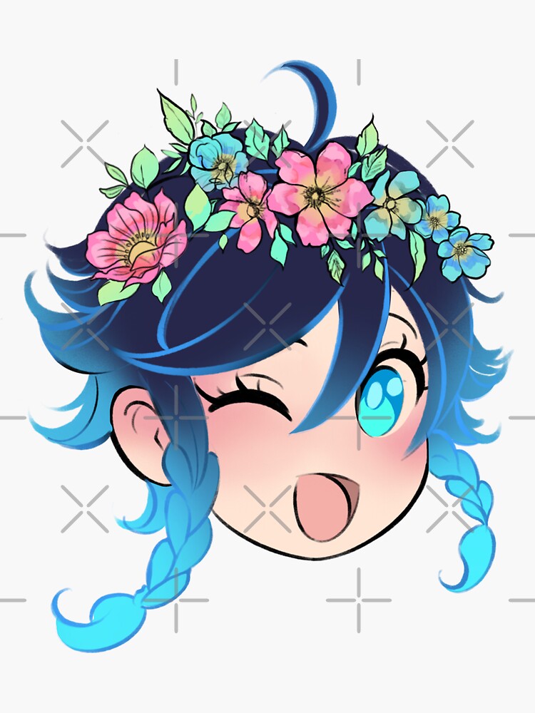 "venti flowers genshin " Sticker for Sale by MariFirefly Redbubble