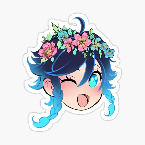 "venti flowers genshin " Sticker for Sale by MariFirefly Redbubble