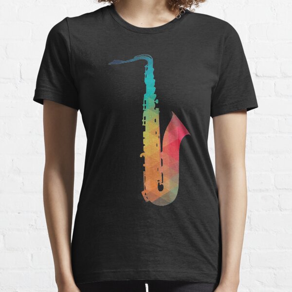 Rainbow pattern saxophone silhouette Essential T-Shirt