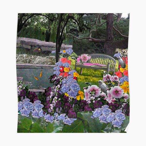 The Hidden Garden...Bright and Cheery...A place to contemplate nature's beauty. Poster