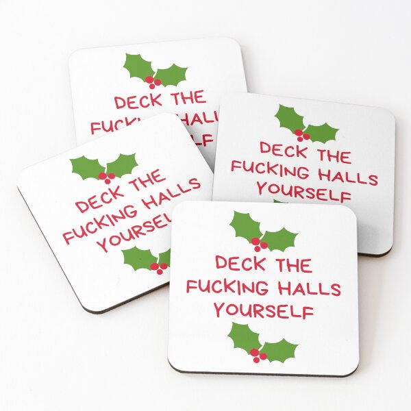 Item preview, Christmas Humor. Rude, Offensive, Inappropriate Christmas Card. Deck The Fucking Halls Yourself designed and sold by That Cheeky Tee.
