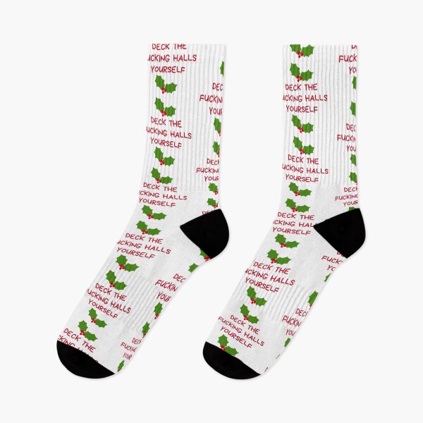 Item preview, Christmas Humor. Rude, Offensive, Inappropriate Christmas Card. Deck The Fucking Halls Yourself designed and sold by That Cheeky Tee.