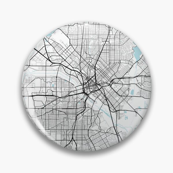 Artikelvorschau, Dallas Stadtplan von Texas, USA - Kreis entworfen und verkauft von deMAP.