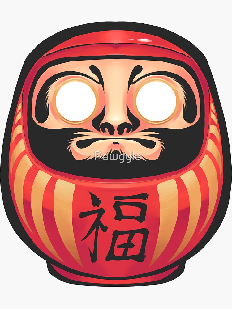 Kitsune Daruma - Daruma Doll - Sticker